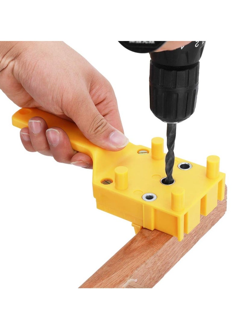 Luckam , Handheld Dowel Jig, Hole Drilling Guider, Plastic Sleeve Woodworking Joiner Tool for Straight Holes Drilling, Round Wooden Tenon Splicing - Image 5