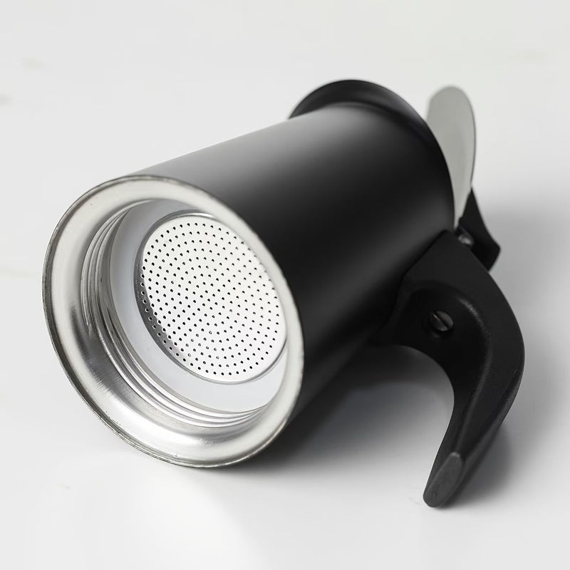 Matte Black Moka Pot Italian Espresso Maker 2 Cup Capacity Stainless Steel Base Camping Home Office Gift - Image 1