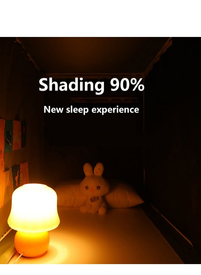 Bluejw Bed Canopy Tents Curtain Blackout Single Bed Tent Student Shading Cloth Canopy Dormitory Mosquito Net Sleep Privacy Protection with Frame for Children Bedroom Blue with Cartoon Lemon Pattern - Image 2