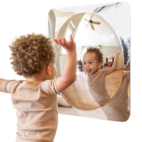 Spark & Wow Sensory Wall Toddler Mirror | Large | 1 Bubble | for Ages 6m+ | Easy-to-Clean Acrylic | Stimulate Cognitive Development - Image 1