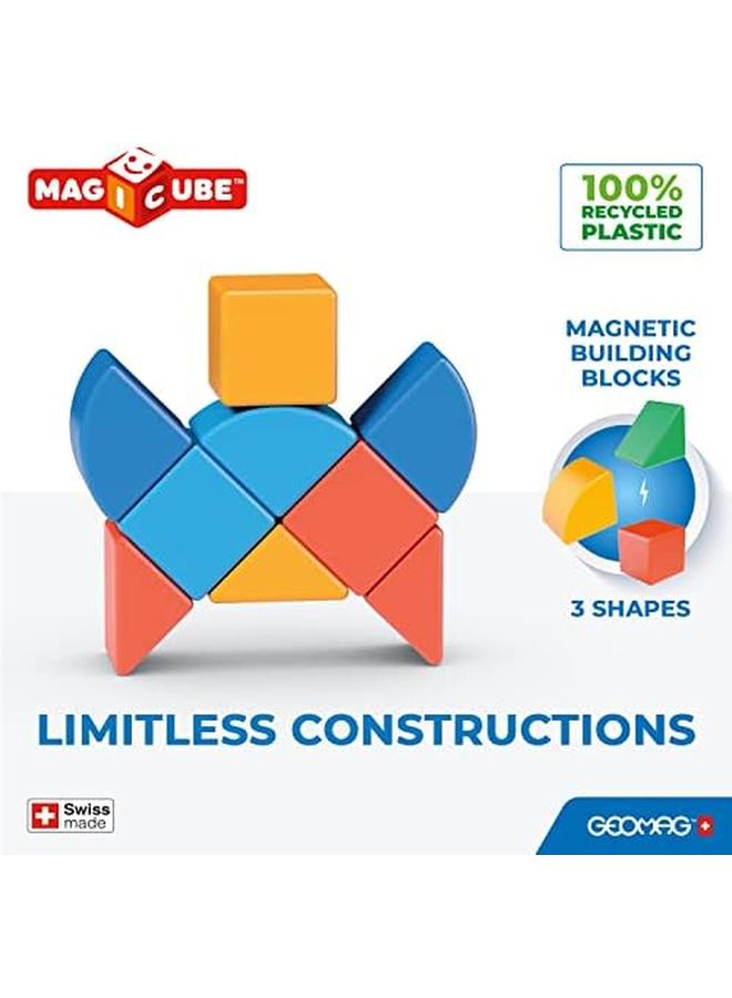 جيوماغ مجموعة بناء مكونة من 3 أشكال من Magicube وألعاب مغناطيسية تعليمية مصنوعة في سويسرا بنسبة 100% من البلاستيك المعاد تدويره ذو نهاية مفتوحة ألعاب البناء 1 سنة بالإضافة إلى 9 قطع - Image 2