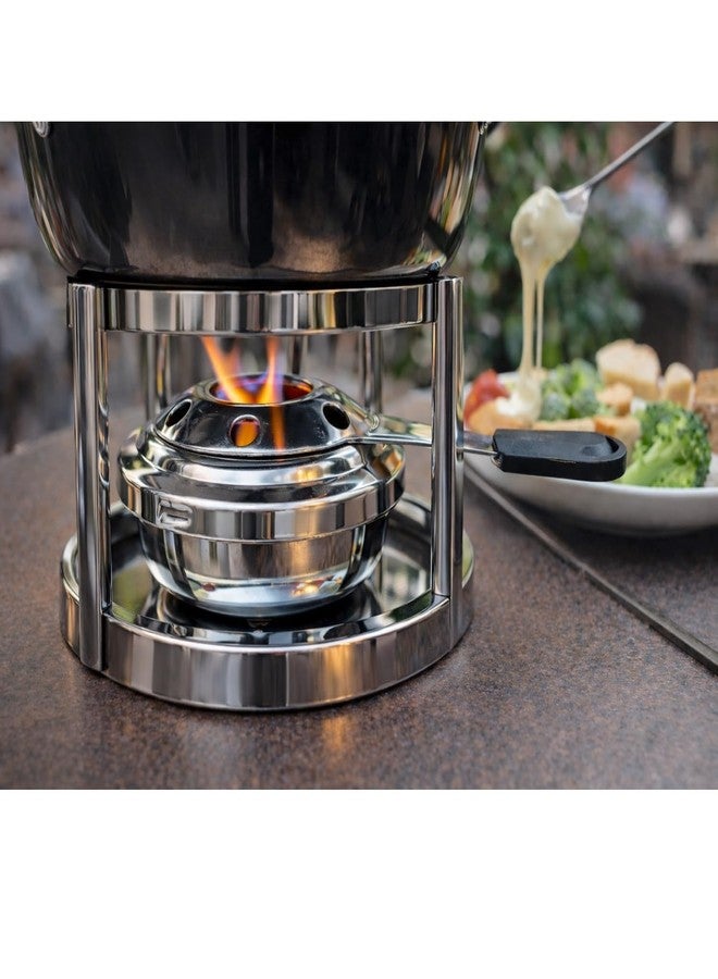 Natier Stainless Steel Fondue Burner, Portable Alcohol Burner With Regulator And Flame Snuffer Lid - Image 3