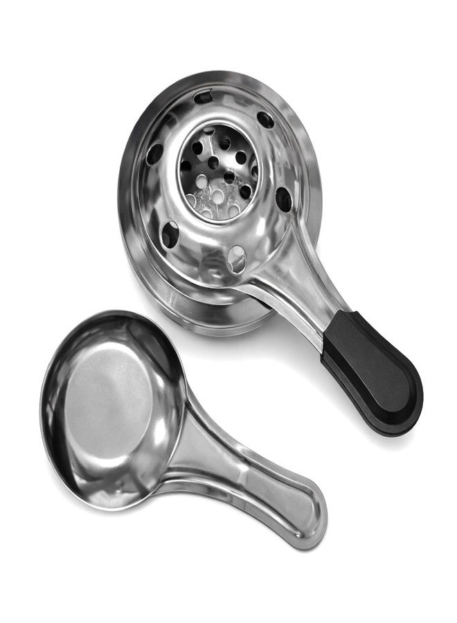 Natier Stainless Steel Fondue Burner, Portable Alcohol Burner With Regulator And Flame Snuffer Lid - Image 1