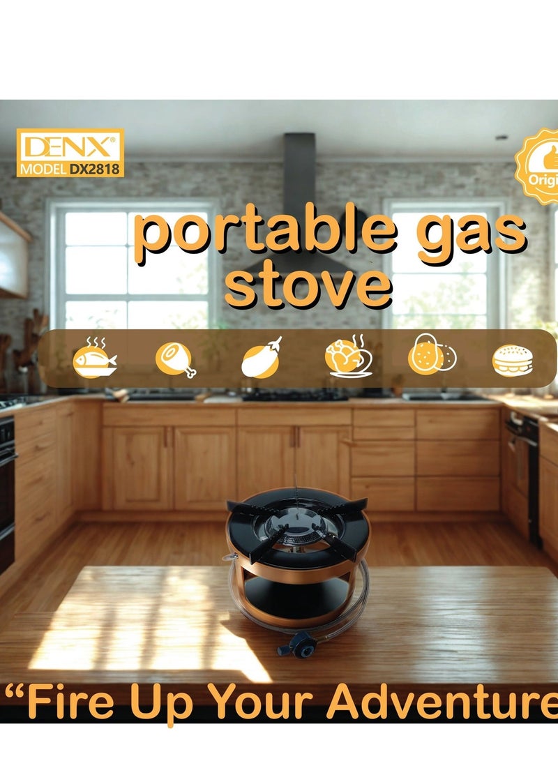 دينكس موقد غاز محمول DENX موديل DX2818 للرحلات والتخييم – هيكل حديد وفولاذ، سهل الحمل والتركيب - Image 5
