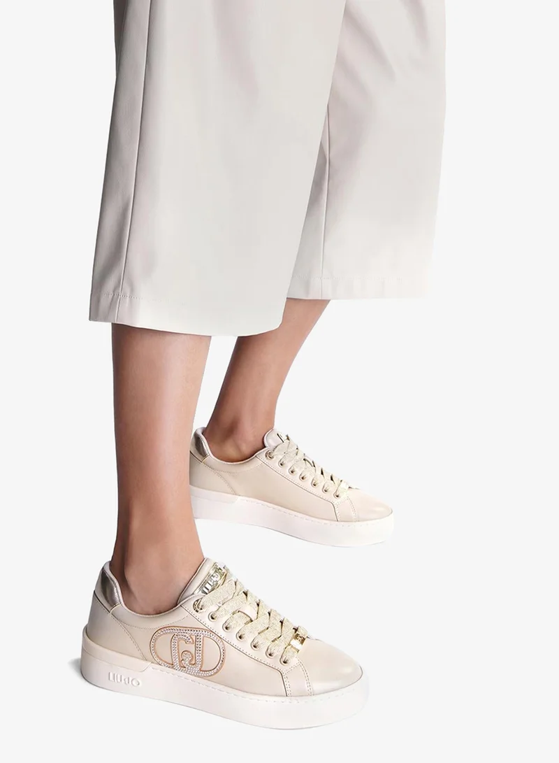 ليو جو سنيكرز جلد بشعار مجوهرات