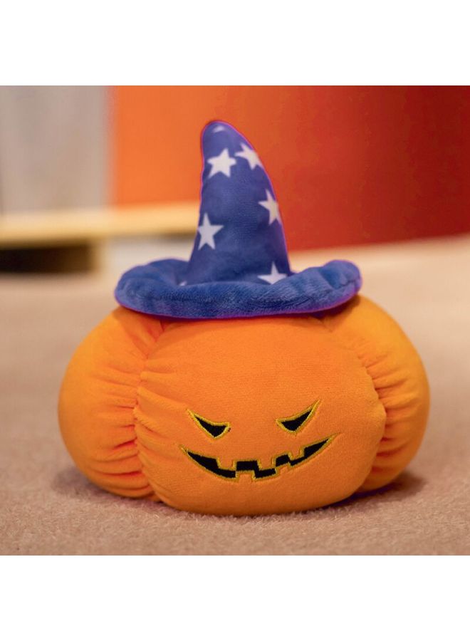 Loquat Overseas  Pumpkin Plush Toy Pillow Funny Devil Pumpkin Pillow Plush Toy Doll-Specifications:35cm (kg)-Color:Devil's Teeth-blue Stars - Image 1