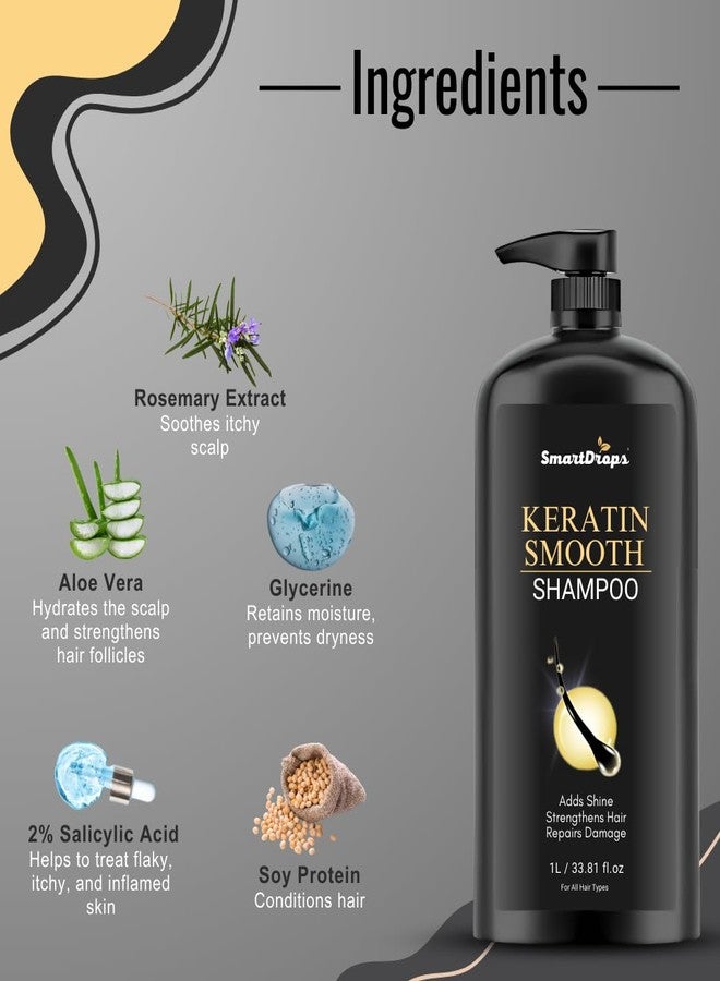 Smartdrops Shampoo 1 Litre for Frizzy & Dry Hair | Dandruff Care & Hair Fall Control Shampoo | Women’s Hair Shampoo | Pack of 1 - Image 2