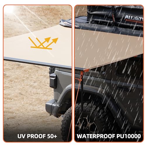 ALL-TOP Vehicle Awning 4.6'x8.2' Roof Rack Pull-Out Sun Shade UV50+, Weatherproof 4x4 Side Awning for Camping & Overland (Hardware included) - Image 2