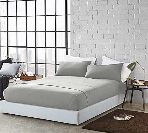 DAN RIVER DAN RIVER King Jersey Sheet Set|Luxury Heather 100% Cotton Bed Sheets|T-Shirt Sheets|All Season Bedding|Soft Comfortable Deep Pocket Jersey Cotton Bed Sheets (4Pc  King  Light Grey)  - Image 2