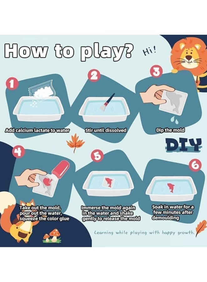 New Magic Water Toys Set Magic Water 3D Water Gel Glass Plastic with Molds Educational Water Toy for Kids Sea Life Toys - Image 2