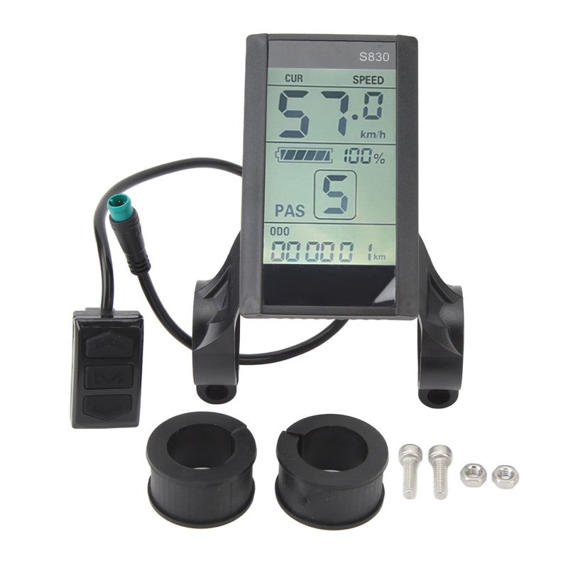 Electric Bike Lcd Display 5Pin Waterproof Connector: Abs Panel Large Lcd Screen - Convenient Data Viewing Replacement Display for Electric Bikes & Scooters - Image 1