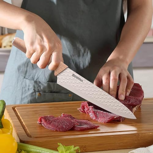GOODA Kitchen Knife Set With Block,6-Piece Professional Chef Cooking Knives Set For Kitchen,Non-Stick Stainless Steel Knife Block Set - Image 4