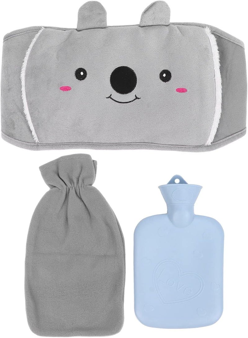 klarako Hot Water Bag, Explosion Proof Rubber Hot Water Injection Bag,Hot Water Bottle with Velvet Waist Belt and Storage Bag for Menstrual Cramps,Warm Hands Feet Waist Shoulders in Cold Weather(#1) - Image 1