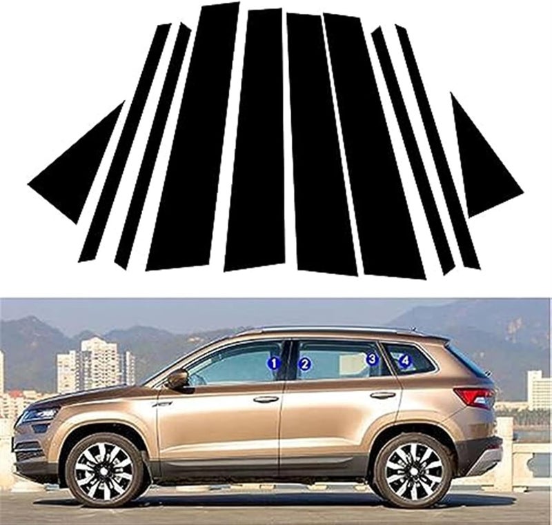 Wivplex Glossy Black Car Window Trim Covers for Skoda Karoq - Image 5
