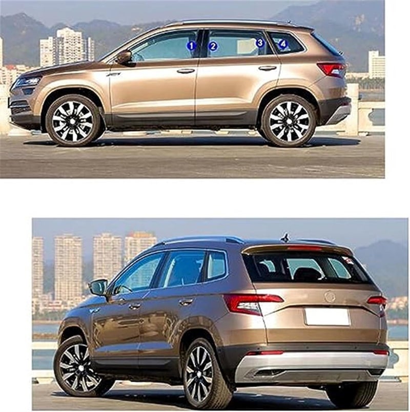 Wivplex Glossy Black Car Window Trim Covers for Skoda Karoq - Image 4