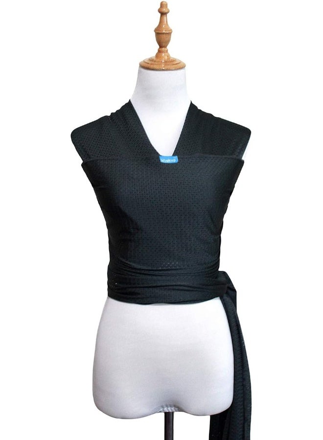 Vlokup Baby Wrap Sling Carrier for Newborn, Infant, Toddler, Kid | Breathable Lightweight Stretch Mesh Water Sling | Nice for Summer, Pool, Beach, Swimming | Perfect Shower Gift Black - Image 1