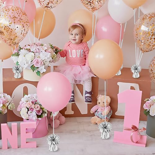 KVCSYAW 24 PCS Balloon Weights Metallic Anchor, Balloon Holder Heavy Weights with and 1 Roll Iridescent Crimped Ribbon for Balloons Table Party Favor Birthday Decor(Silver) - Image 5