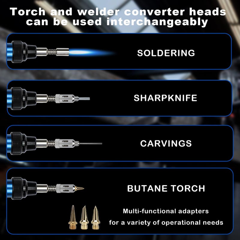 BLUEFIRE 3' Hose MAP/MAPP Gas Soldering Mini Pen Torch Kit Multi-Function Propane Torch with Free Flint Lighter Hotter Jewelry Torch Portable Brazing Welding Torch Kit by MAP Pro Propane Cylinder - Image 3