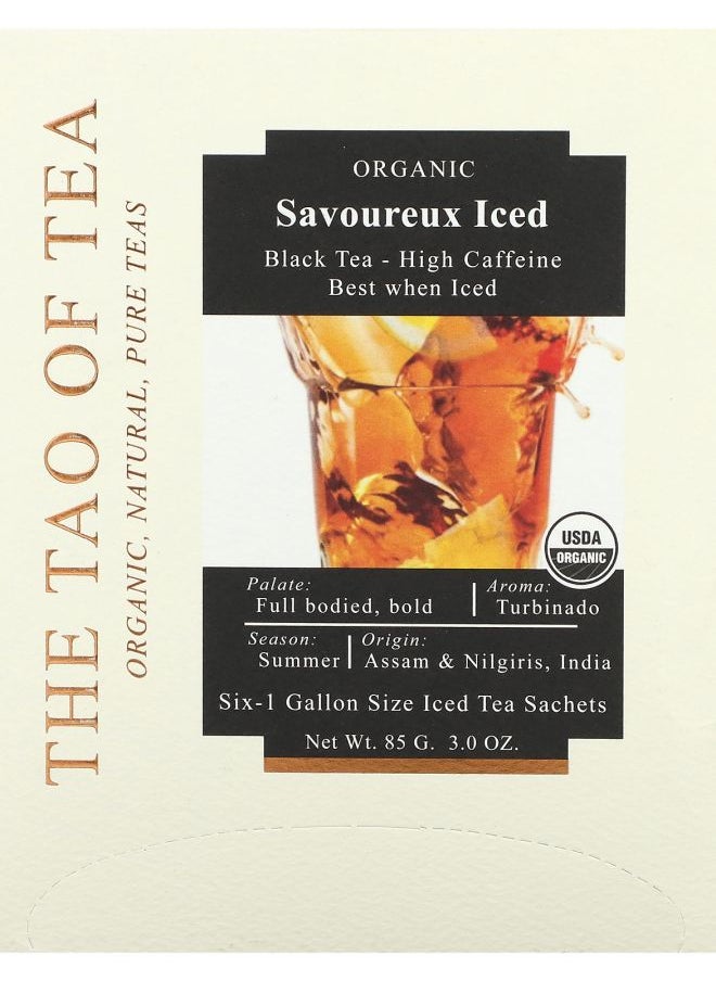 The Tao of Tea - Organic Black Tea Savoureux Iced  6 -1 Gallon Sized Sachets 3.0 oz (85 g) - Image 1
