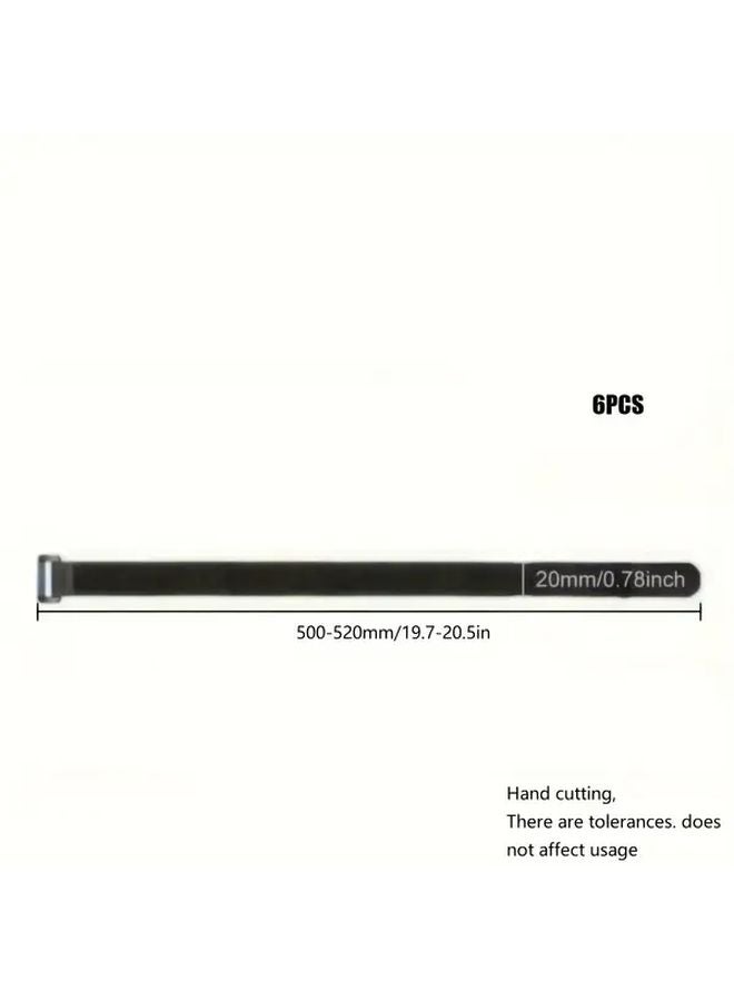 6 Pcs Reversible Hook and Loop Straps 19.7 Inches Self Adhesive Ties for Cargo Storage - Image 1