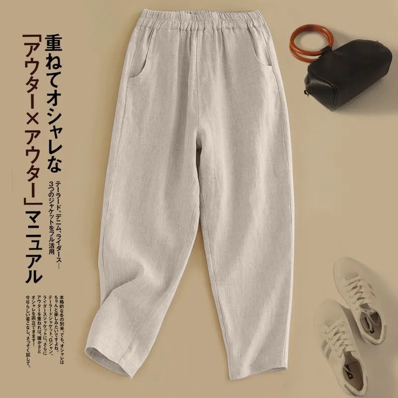 [Store Hot Sale] Special Offer New Cotton and Linen Harem Pants for Women Thin 2025 Summer Casual Loose Small People Ma true color hh [high quality version]