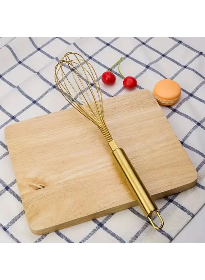 قطعة واحدة أو قطعتان من خفاقة البيض اليدوية المصنوعة من الفولاذ المقاوم للصدأ 430 فائقة التحمل، مطلية باللون الذهبي، بمقبض مريح مضاد للانزلاق وملحقات قابلة للفصل، مناسبة للخبز والخلط والخفق والتقليب والشوربات والمرينغ وتزيين الكيك، آمنة للغسيل في غسالة الأطباق وسهلة التخزين، متينة وعصرية. - Image 4