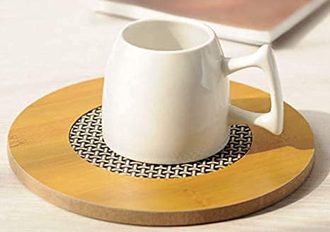 PUTHAK Eco-Friendly Bamboo Wooden Coasters for Home Pan Pot Holder for Dining Table Heat Pad for Kitchen - Pack of 4 - Image 5