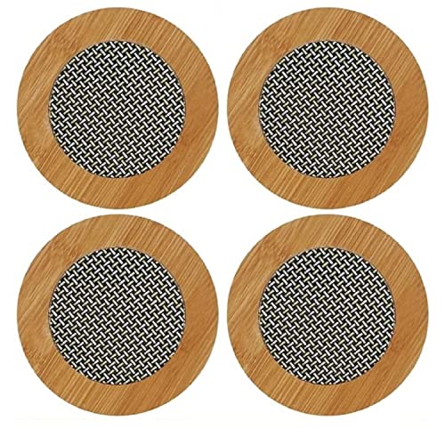 PUTHAK Eco-Friendly Bamboo Wooden Coasters for Home Pan Pot Holder for Dining Table Heat Pad for Kitchen - Pack of 4 - Image 1