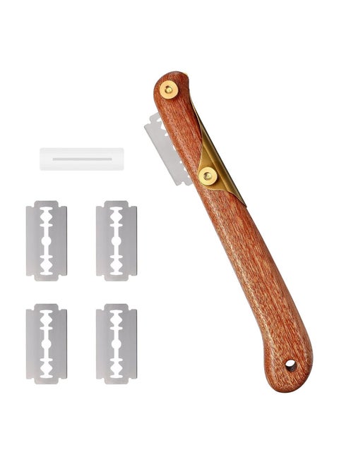 Sourdough Bread Lame Slicing Tool, Baking Sourdough Bread Starter Jar Razor Cutter, 1 Set Dough Baking Cutter with Blades, Pastry Cutters Wooden Slicer for Bakers, Brown
