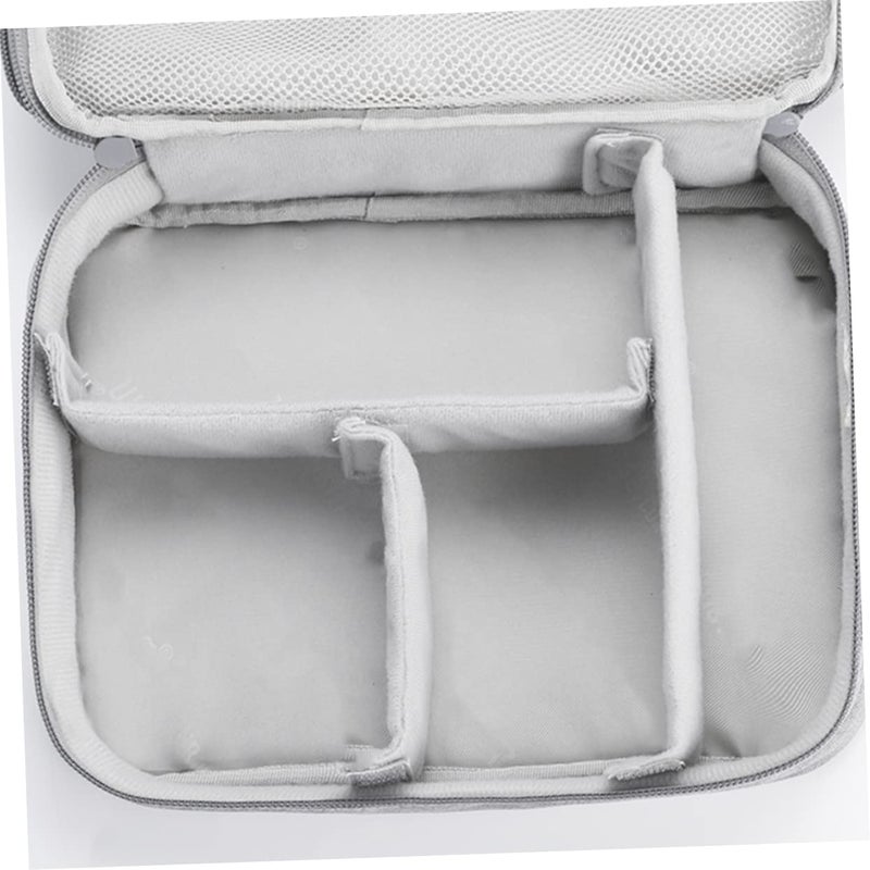 Tofficu Travel Electronics Organizer Bag Grey USB Cable Pouch with Compartments for Accessories - Image 3