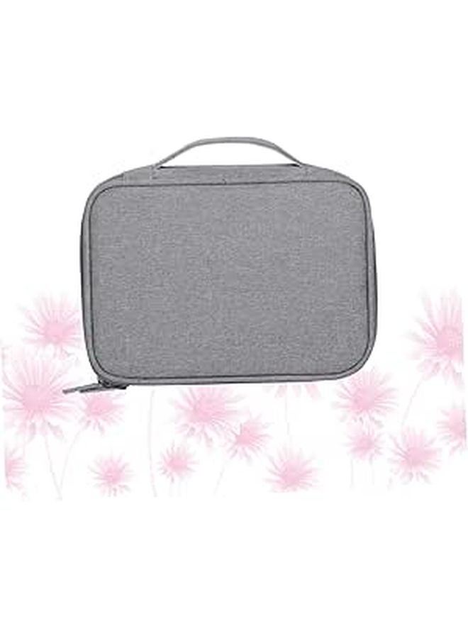 Tofficu Travel Electronics Organizer Bag Grey USB Cable Pouch with Compartments for Accessories - Image 1