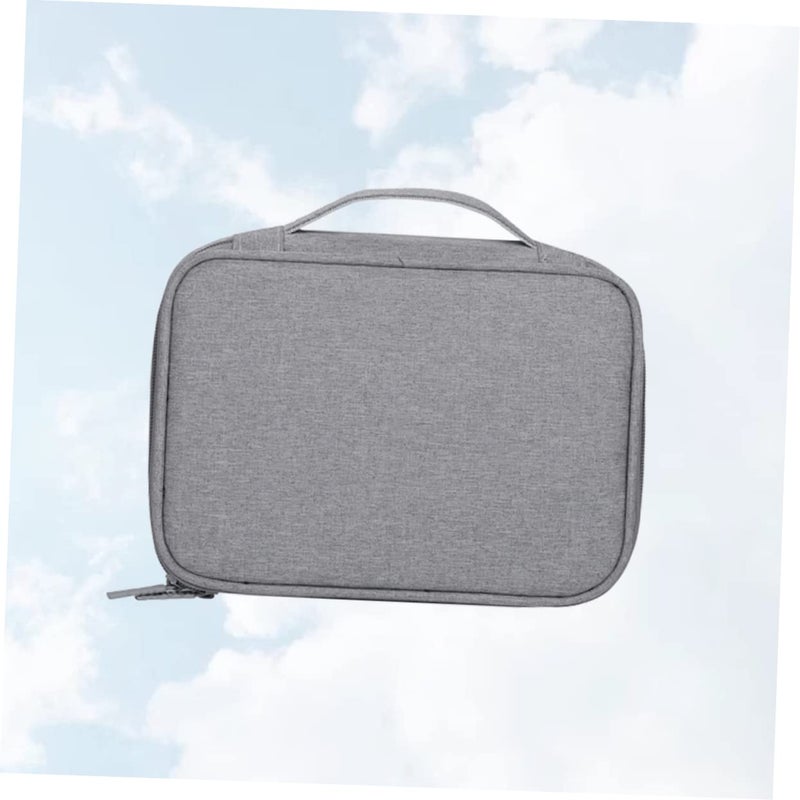 Tofficu Travel Electronics Organizer Bag Grey USB Cable Pouch with Compartments for Accessories - Image 4