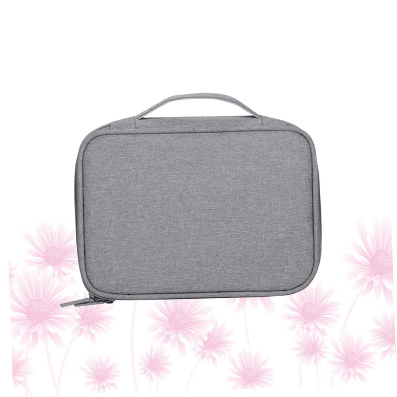 Tofficu Travel Electronics Organizer Bag Grey USB Cable Pouch with Compartments for Accessories - Image 2