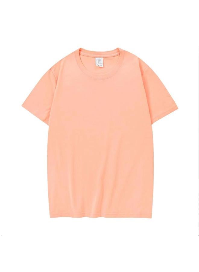 Song Feng Ya Heavy Pure Cotton Solid Color Short Sleeve Plus Size Loose Men's And Women's T-shirt Half Sleeve Round Collar Fashion Pullover Top 
