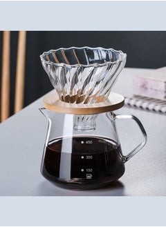 XiuWoo Heat Resistant Glass Coffee Dripper V60 Pour Over Coffee Maker Brewing Cup Coffee Filter Set 600ml  - Image 1