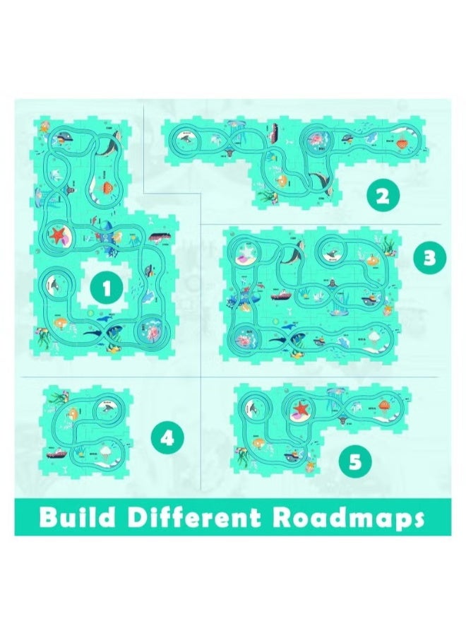 25 PCS Puzzles for Kids Ages 3 to 5 Number Blocks Set Magic Tracks Toddler Puzzle Car Tracks Toys for 3 4 5 6 Year Old Boys Girls Montessori Toys for Kids Ocean - Image 4