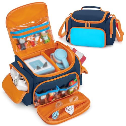GRAOSO Carrying Case Compatible with Toniebox 21 Portable Bag for Audio Player Starter Set Storage Travel Case for Charging Station Headphone Shoulder Strap and Handle Blue Patented DesignBag Only - Image 1