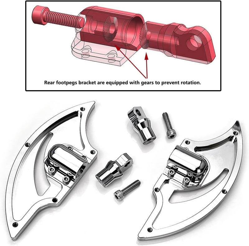 TOPRAMETAL for Harley Chrome floorboard Passenger footboards Road King FLHR Road Street Glide Ultra Limited Low FLHTKL Heel Toe Shift Lever 1980-2023 - Image 4