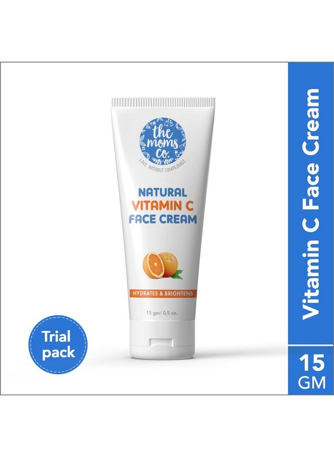 The Moms Co - . Natural Vitamin C Face Cream I Cleans & Brightens Skin I Oil Free Look I Instant Glow I Orange Beads I 15 Gm - Image 1