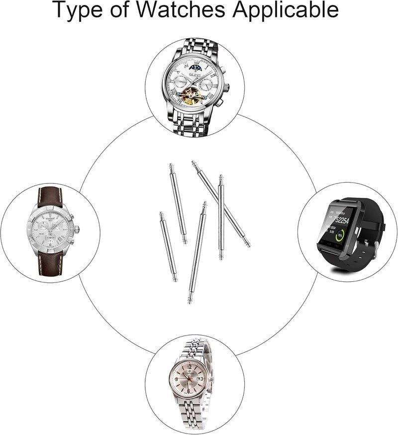 XOOL Spring Bar Tool, Watch Band Tool Set, Watch Wrist Bands Strap Removal Repair Fix Kit with Extra 3 Tips Pins & 40PCS Heavy Duty Stainless Steel Pins - Image 5