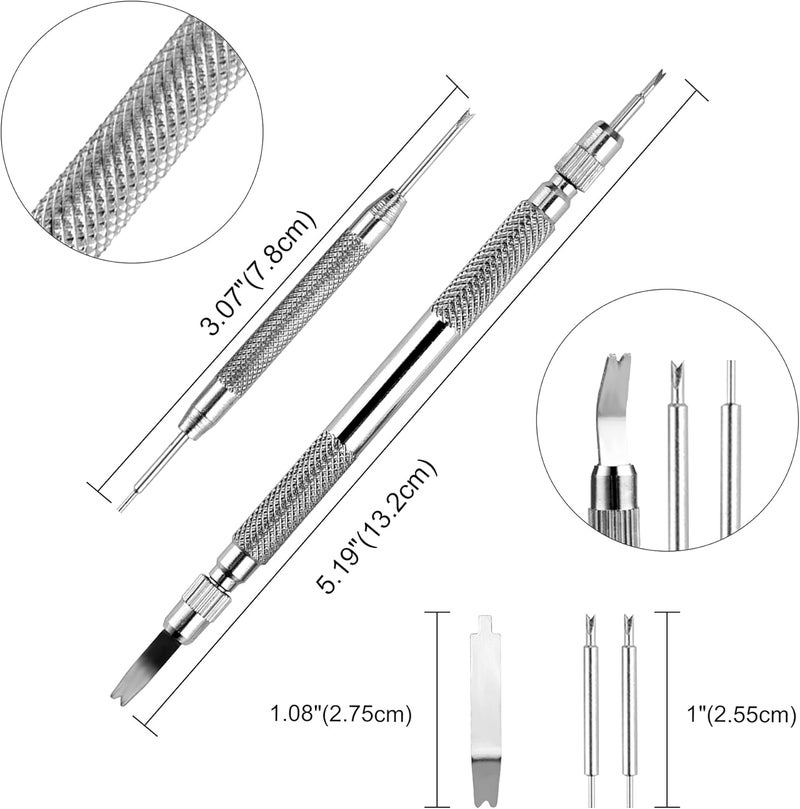XOOL Spring Bar Tool, Watch Band Tool Set, Watch Wrist Bands Strap Removal Repair Fix Kit with Extra 3 Tips Pins & 40PCS Heavy Duty Stainless Steel Pins - Image 3