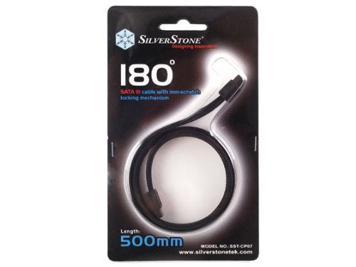 Silverstone Tek 180 Degree SATA III Cable with Non-Scratch Locking Mechanism (CP07) - Image 4