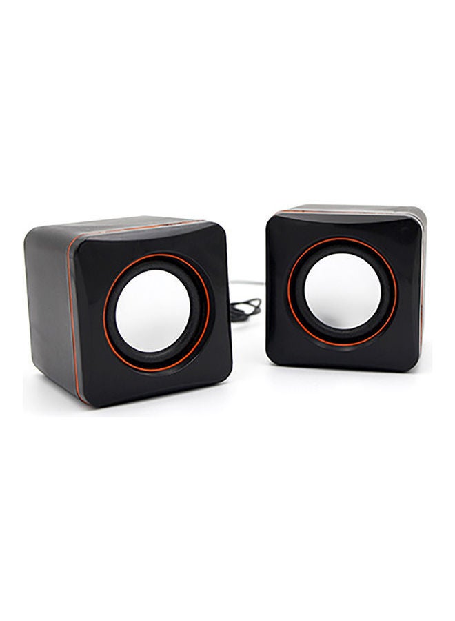NIBEMINENT 2-Piece USB Wired Mini Desktop Speaker Black - Image 1