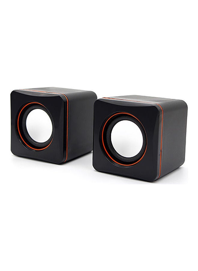 NIBEMINENT 2-Piece USB Wired Mini Desktop Speaker Black - Image 2