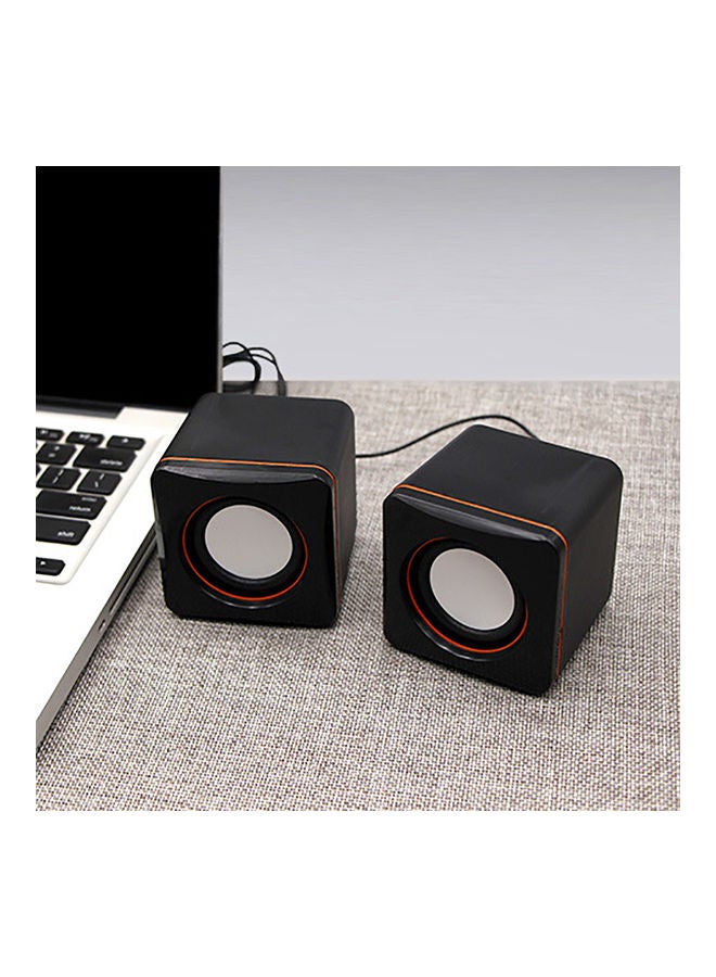 NIBEMINENT 2-Piece USB Wired Mini Desktop Speaker Black - Image 3