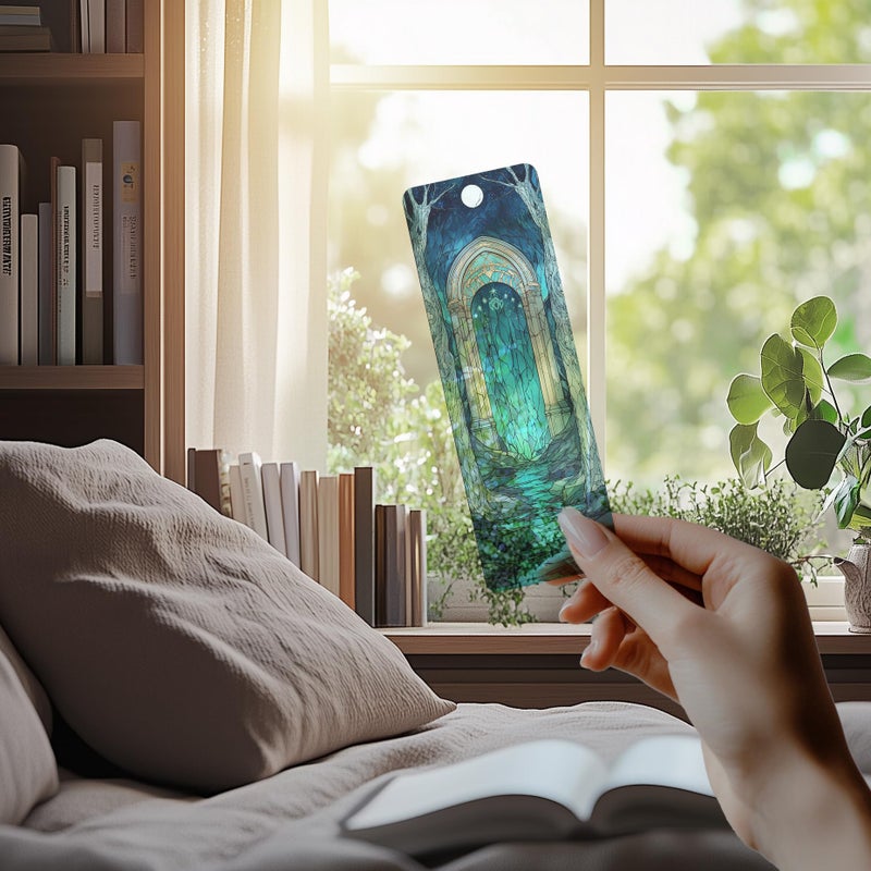 TwoDays Fantasy Stained Glass Transparent PVC Bookmarks - Magical Merch for Reading Women & Men, Unique Bookish Gifts for Book Lovers Booktok, Cool Book Accessories (Set of 3, 6'' x 2'') - Image 2