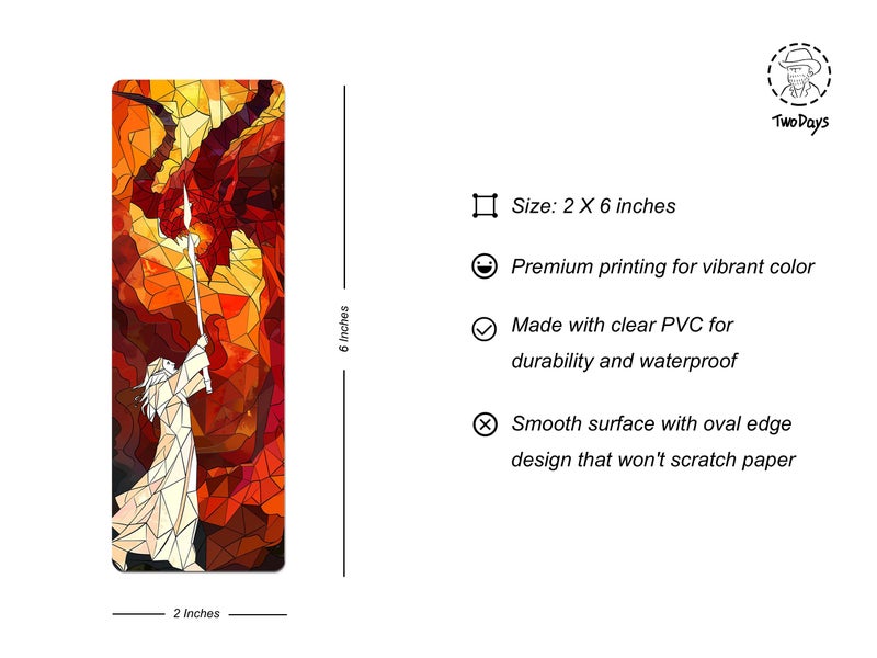 TwoDays Fantasy Stained Glass Transparent PVC Bookmarks - Magical Merch for Reading Women & Men, Unique Bookish Gifts for Book Lovers Booktok, Cool Book Accessories (Set of 3, 6'' x 2'') - Image 3