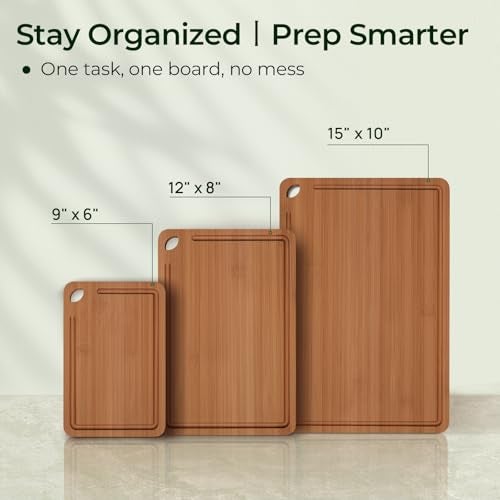 Keechee Bamboo Cutting Board, Durable Wood Cutting Boards for Kitchen with Deep Juice Grooves & Built-in Handles, Ideal Charcuterie & Chopping for Meat, Vegetables and Fruits Ideal Kitchen Gifts - Image 5