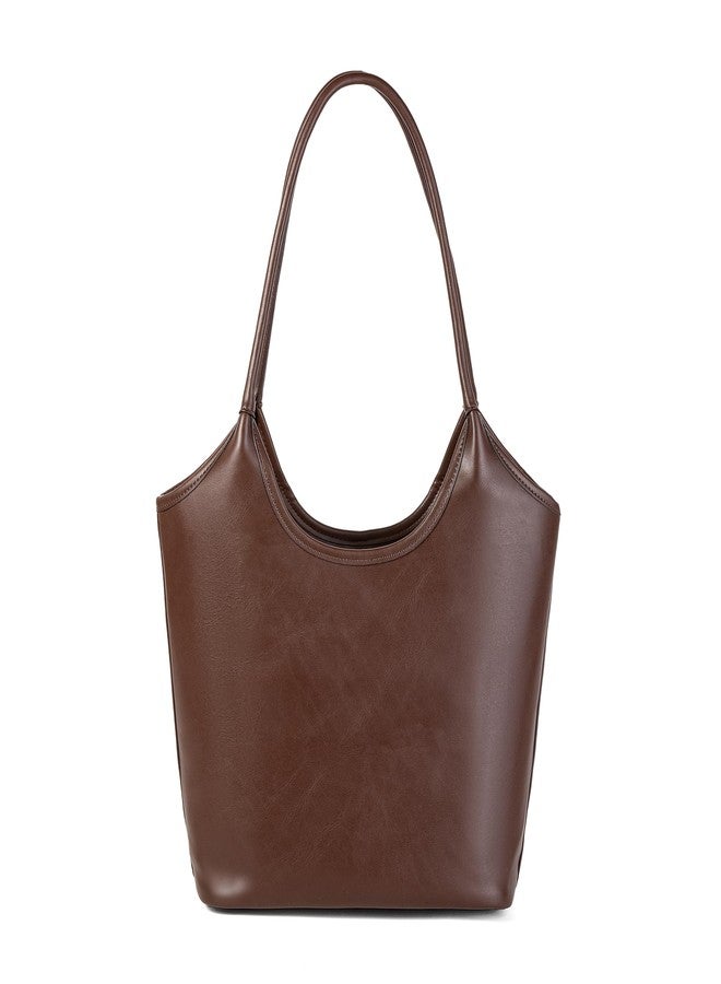Avilego Vintage French Bow Tote Bag Large Capacity Hobo Bag Shoulder Bag Satchel Purse Chic Underarm Bag for Women Girls, Pu Coffee - Image 2