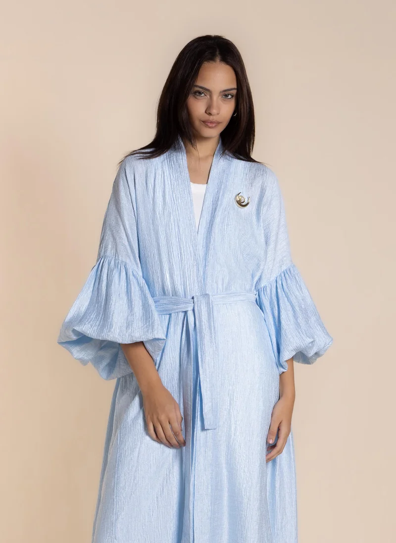 شايبس SHINY TEXTURED ABAYA WITH BELT